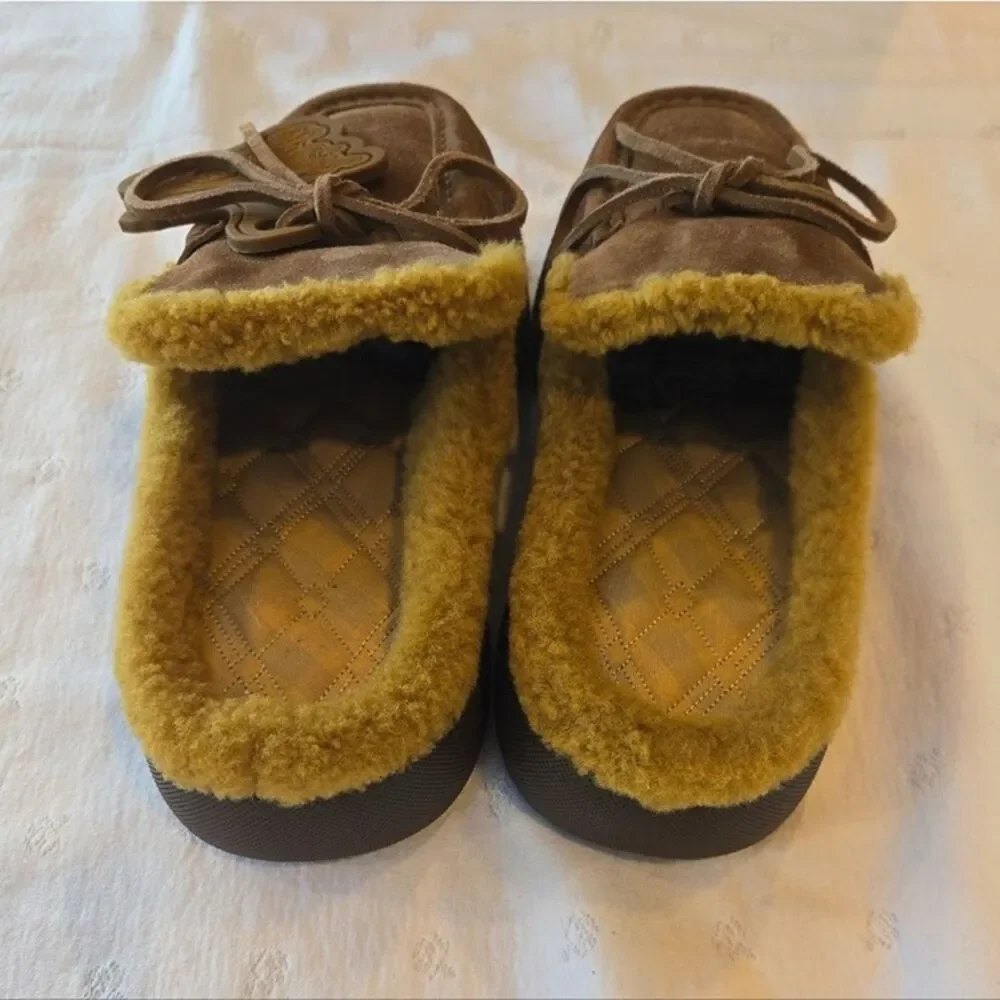 Burberry Suede and Shearling Stony Mules Size 41